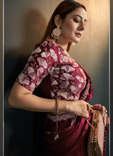 Glorious Looking Saree in Maroon Colour